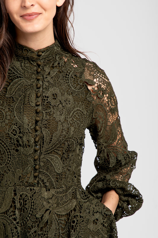 Pariony I | Zínnia Green Lace Dress